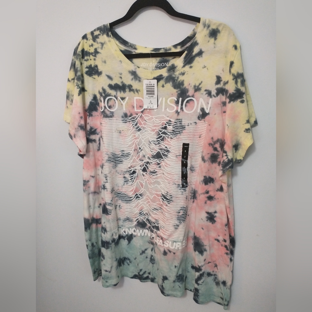 Torrid Joy Division Unknown Pleasures T-Shirt Tie-Dye Size 3 NWT